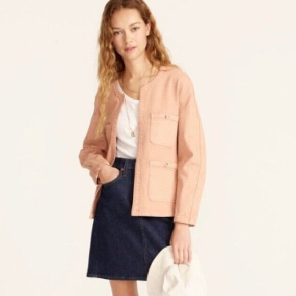 J. CREW Simone Relaxed Garment Dyed Utility Jacket Clay Size XXL NWT